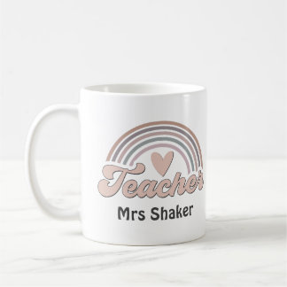 Taza De Café Agradecimiento del profesor al arco iris del coraz