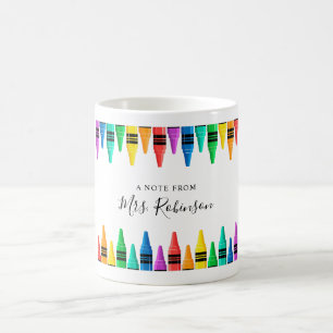 Taza De Café Agradecimiento del profesor al Rainbow Crayon
