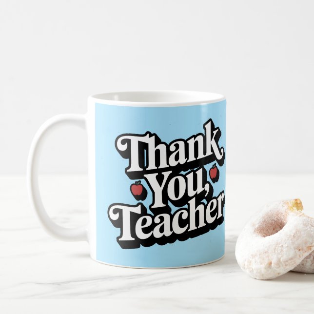 Taza De Café Agradecimiento del profesor Gracias (Con donut)
