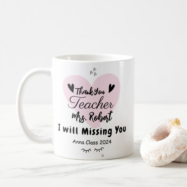 Taza De Café Agradecimiento del profesor Gracias Personalizado  (Con donut)