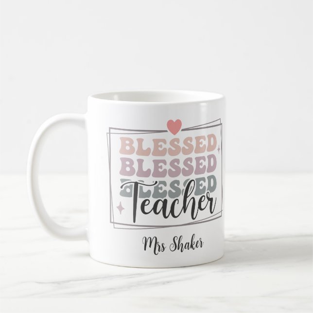 Taza De Café Agradecimiento del profesorado Nombre personalizad (Izquierda)