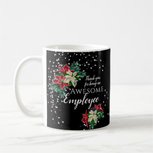 Taza De Café Agradecimiento Floral Navideño para Empleados en N