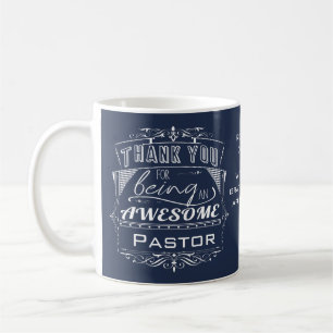 Taza De Café Agradecimiento personalizado del pastor Gracias re