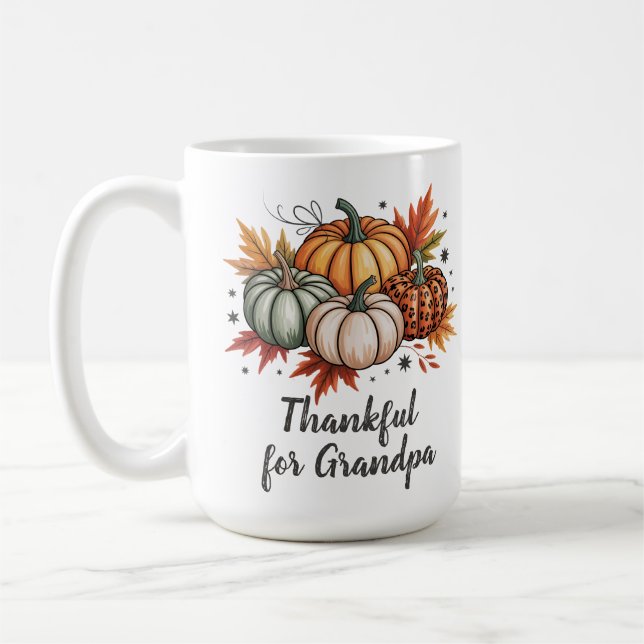 Taza De Café Agradecimiento por las calabazas del Día de Acción (Izquierda)