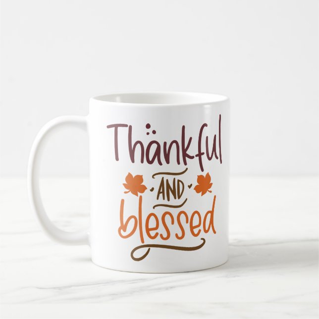 Taza De Café Agradecimiento Y Bendición Acción De Gracias (Izquierda)