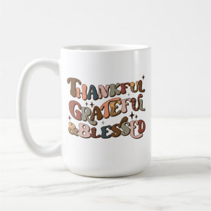 Taza De Café Agradecimiento y bendición retro Acción de Gracias