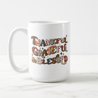 Taza De Café Agradecimiento y bendición retro Acción de Gracias