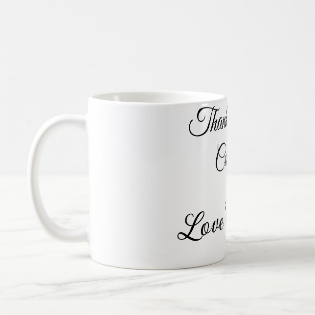 Taza De Café agradecimientos por el mensaje de texto de añadir  (Izquierda)