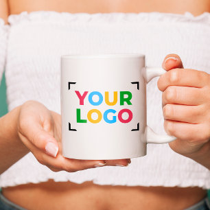 Taza De Café Agrega el logotipo de tu empresa Simple promociona