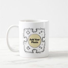 Taza De Café Agrega tu foto Marco de garabato de controlador de