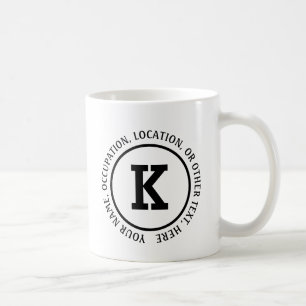 Taza De Café Agrega tu nombre inicial y otros detalles Texto I