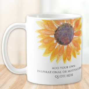 Taza De Café Agrega Tu Propia Cita Inspiradora Girasol