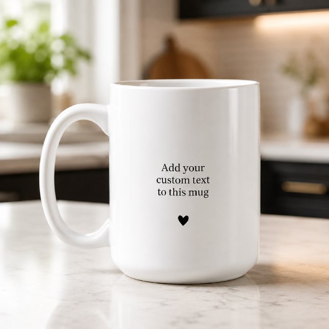Taza De Café Agrega tu texto personalizado corazón (Subido por el creador)