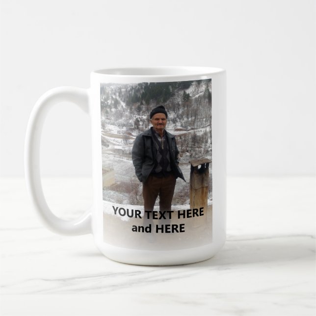 Taza De Café Agregar foto y texto personalizados (Izquierda)