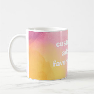 Taza De Café agregar su propia cita personalizado mug acuarela