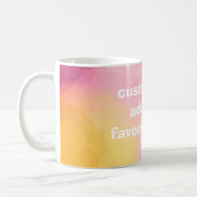 Taza De Café agregar su propia cita personalizado mug acuarela  (Izquierda)