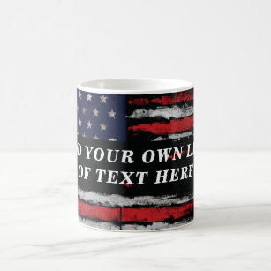 Taza De Café Agregar tu propio texto a la bandera norteamerican