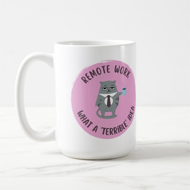 Taza De Café Agresivo pasivo (trabajo a distancia) (rosa) (Izquierda)