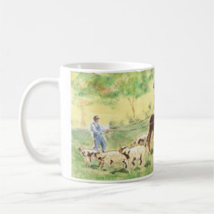 Taza De Café Agricultor con mula y oveja