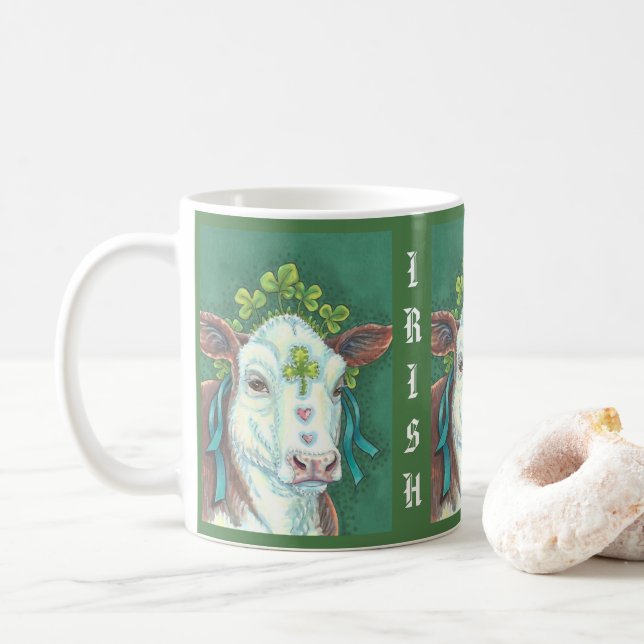 TAZA DE CAFÉ AGRICULTOR DE IRLANDA ST. MUG DE VACAS DEL DÍA DE  (Con donut)