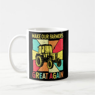 Taza De Café Agricultor retro vintage - Tractor propietario de
