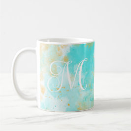 Taza De Café Agua acuática Lavado y Personalizable Monograma Mu