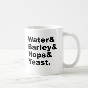 Taza De Café Agua & Cebada & Lúpulo & Levadura Ingredientes d