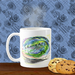 Taza De Café Agua de conchas marinas de arte suave