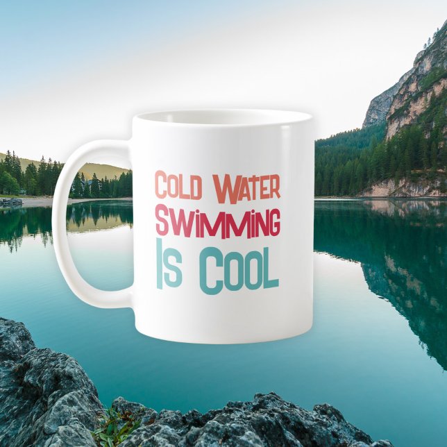 Taza De Café Agua fría divertida Natación Typografía moderna (Subido por el creador)