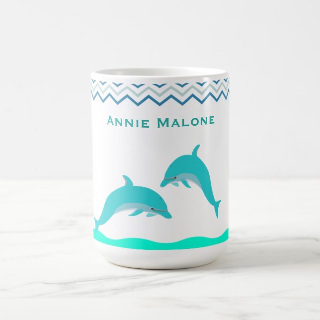 Taza De Café Agua personalizada de delfín (Centro)