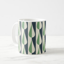 Taza De Café Agua retro negrita cae verde y gris
