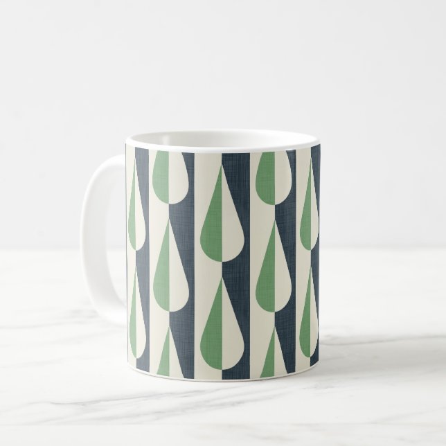 Taza De Café Agua retro negrita cae verde y gris (Anverso izquierdo)