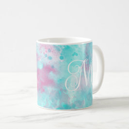 Taza De Café Agua rosa Aqua Wash & Monograma Mug