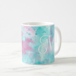 Taza De Café Agua rosa Aqua Wash & Monograma Mug