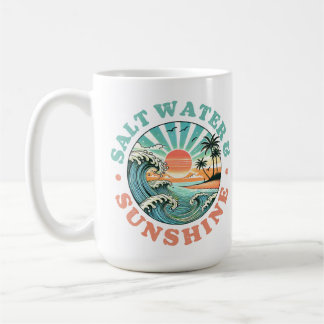 Taza De Café Agua salada y sol café de 15 oz Mug