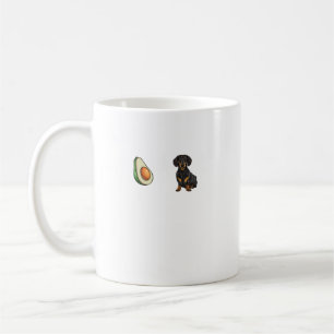Taza De Café Aguacate Black Dachshund Heartbeat Dog Lover. Perf