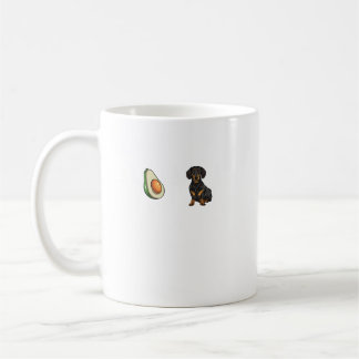 Taza De Café Aguacate Black Dachshund Heartbeat Dog Lover. Perf