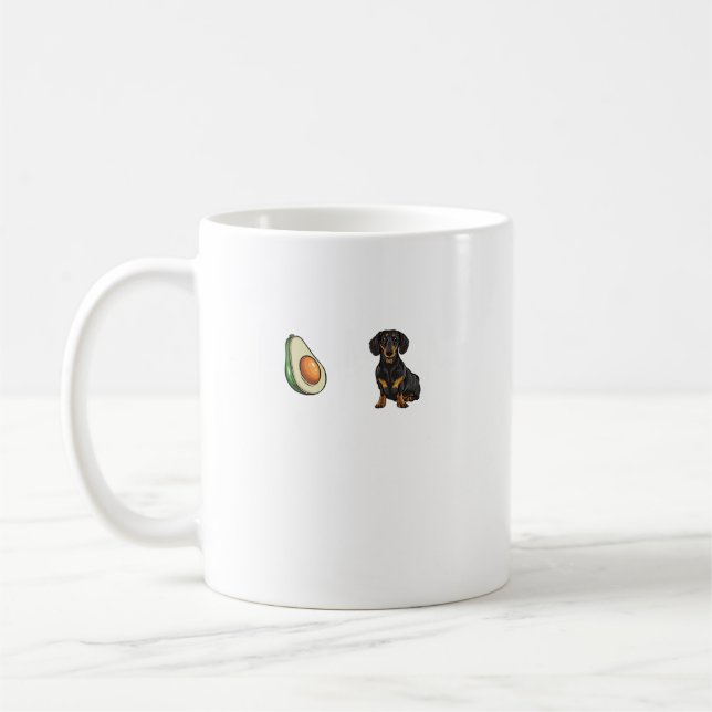 Taza De Café Aguacate Black Dachshund Heartbeat Dog Lover. Perf (Izquierda)