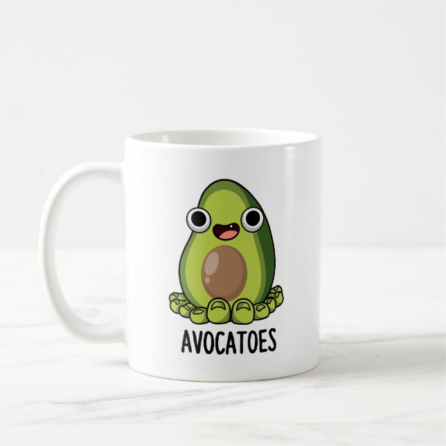 Taza De Café Aguacate-dedos de pie Funny Aguacate Puns (Izquierda)