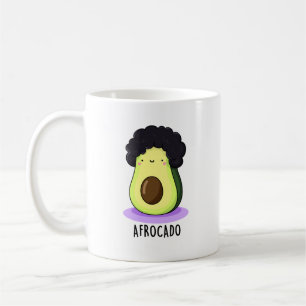 Taza De Café Aguacate divertido de Afrocado con afro pun