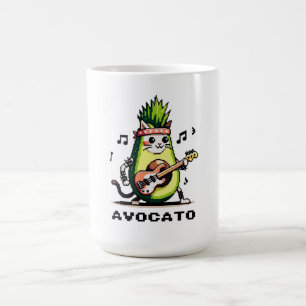 Taza De Café Aguacate - Gracioso Pixel Art Aguacate Gato Jugand