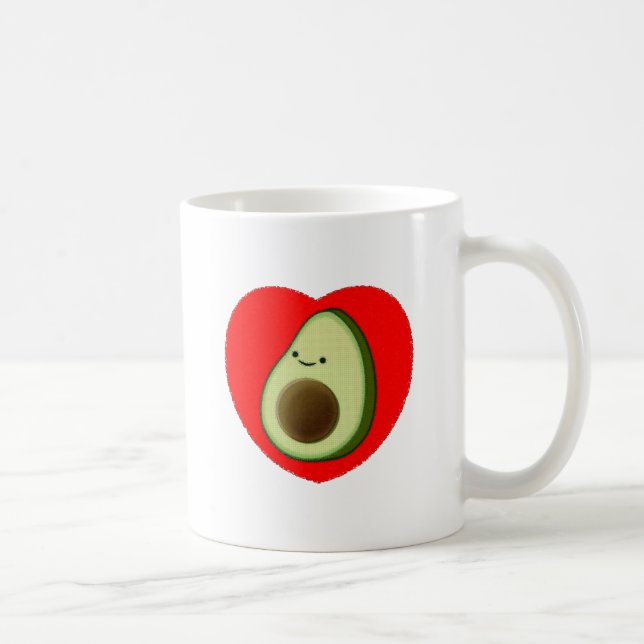 Taza De Café Aguacate lindo en el corazón rojo (Derecha)