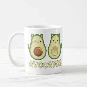 Taza De Café Aguacates Kawaii Cat & Aguacate