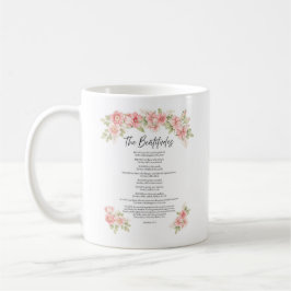 Taza De Café Aguadas de Florales de Rubor Bienaventuranzas Escr