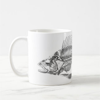 Taza De Café Aguafuerte zoológica clásica - esqueleto de los