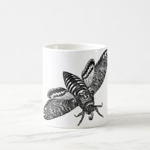 Taza De Café Aguafuerte zoológica clásica - polilla de la