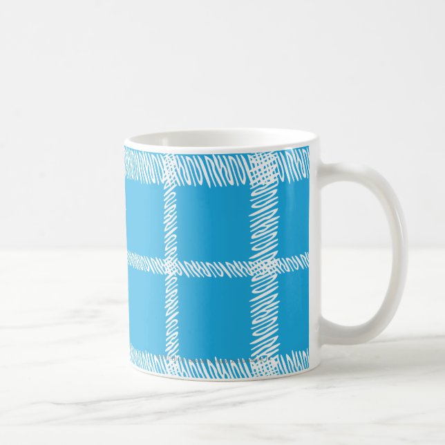 Taza De Café Aguamarina de la tela escocesa (Derecha)
