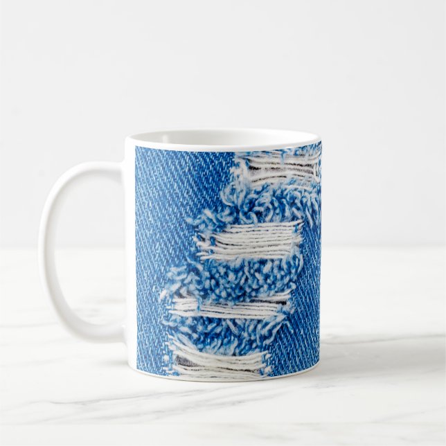 Taza De Café Aguantar a Denim Jeans. Destruido y destruido: Blu (Izquierda)