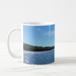 Taza De Café Aguas azules chispeantes del bermellón del lago