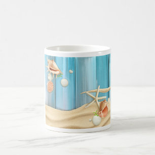 Taza De Café Aguas Marinas De Arena
